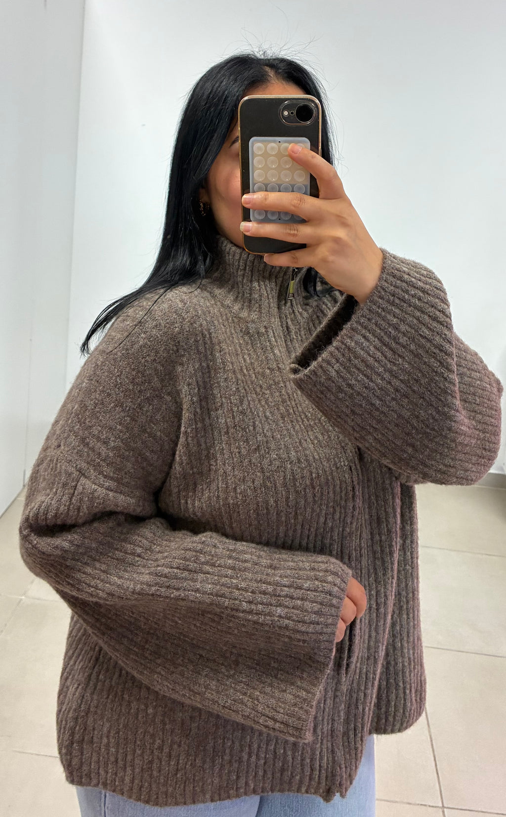 Gilet Anaïs taupe