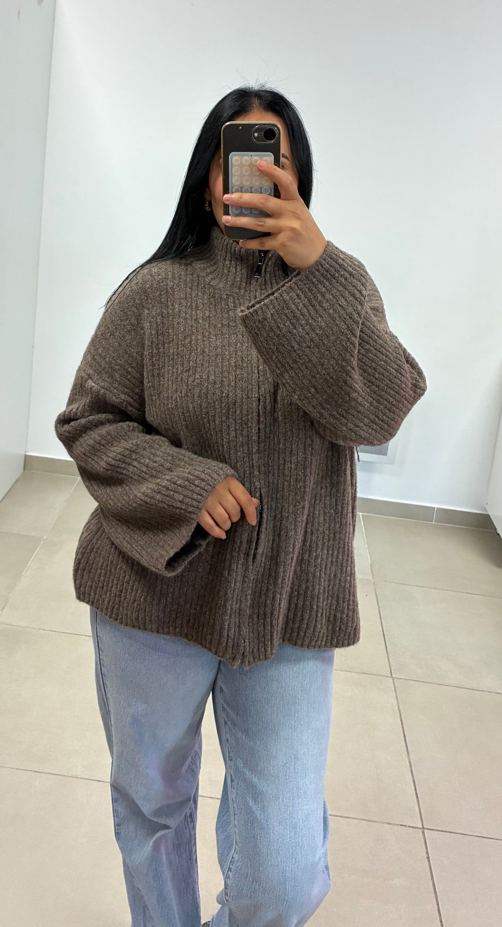Gilet Anaïs taupe