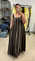 Robe évasée marron