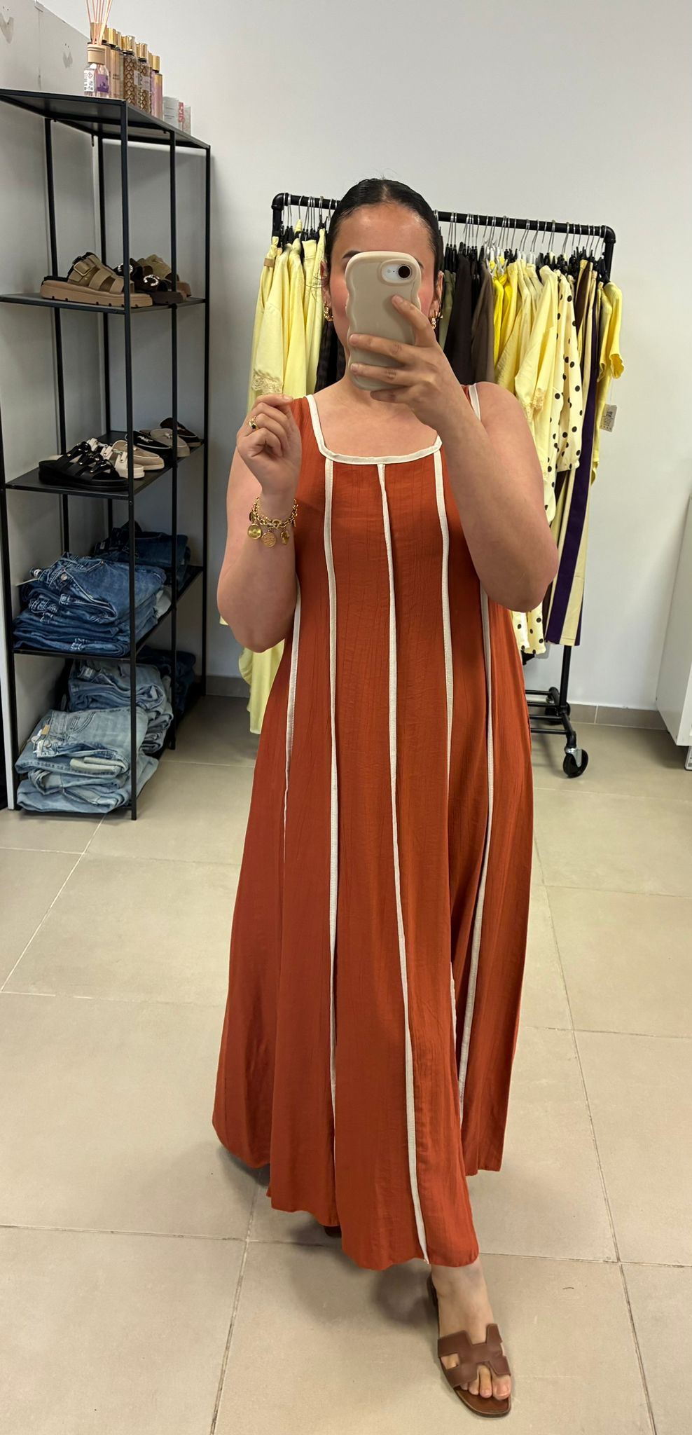 Robe évasée terracota