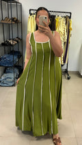 Robe évasée verte
